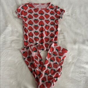 Like new Old Navy Kids Pajama Set - Pink with Red Strawberries